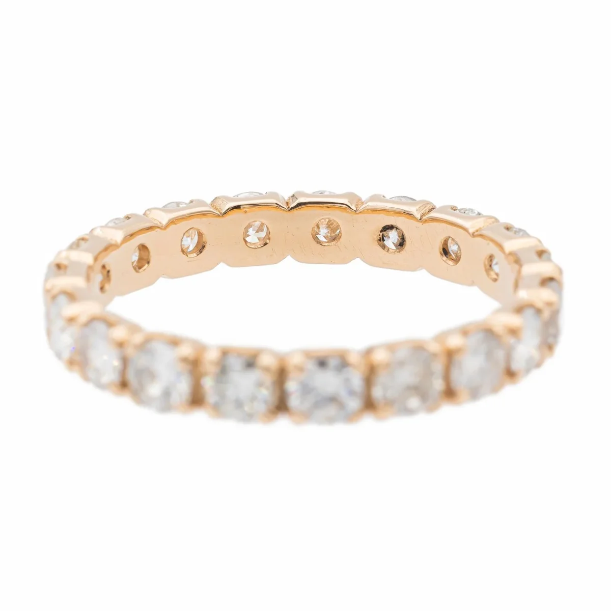 Bague Alliance américaine Or rose Diamant – Image 4