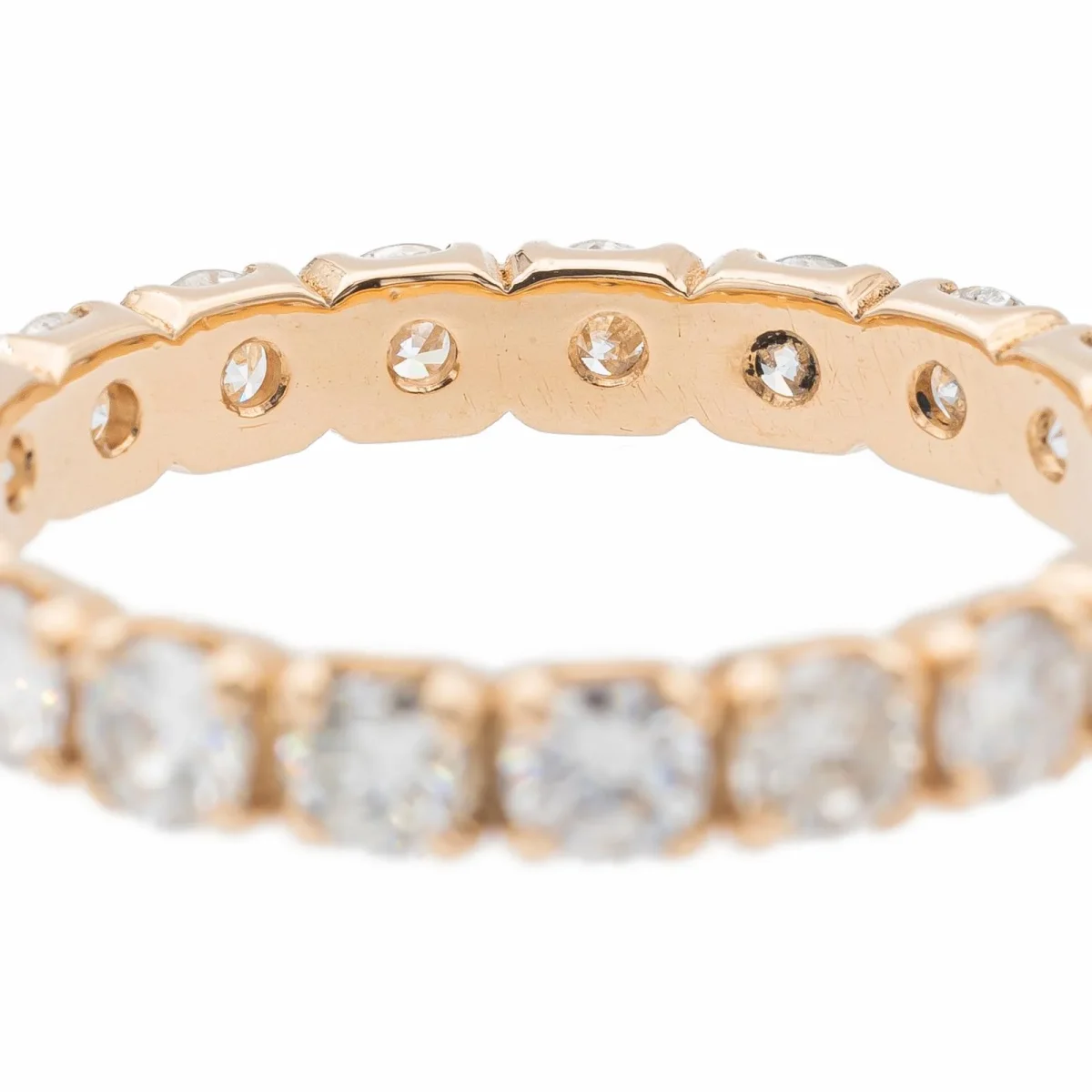 Bague Alliance américaine Or rose Diamant – Image 6