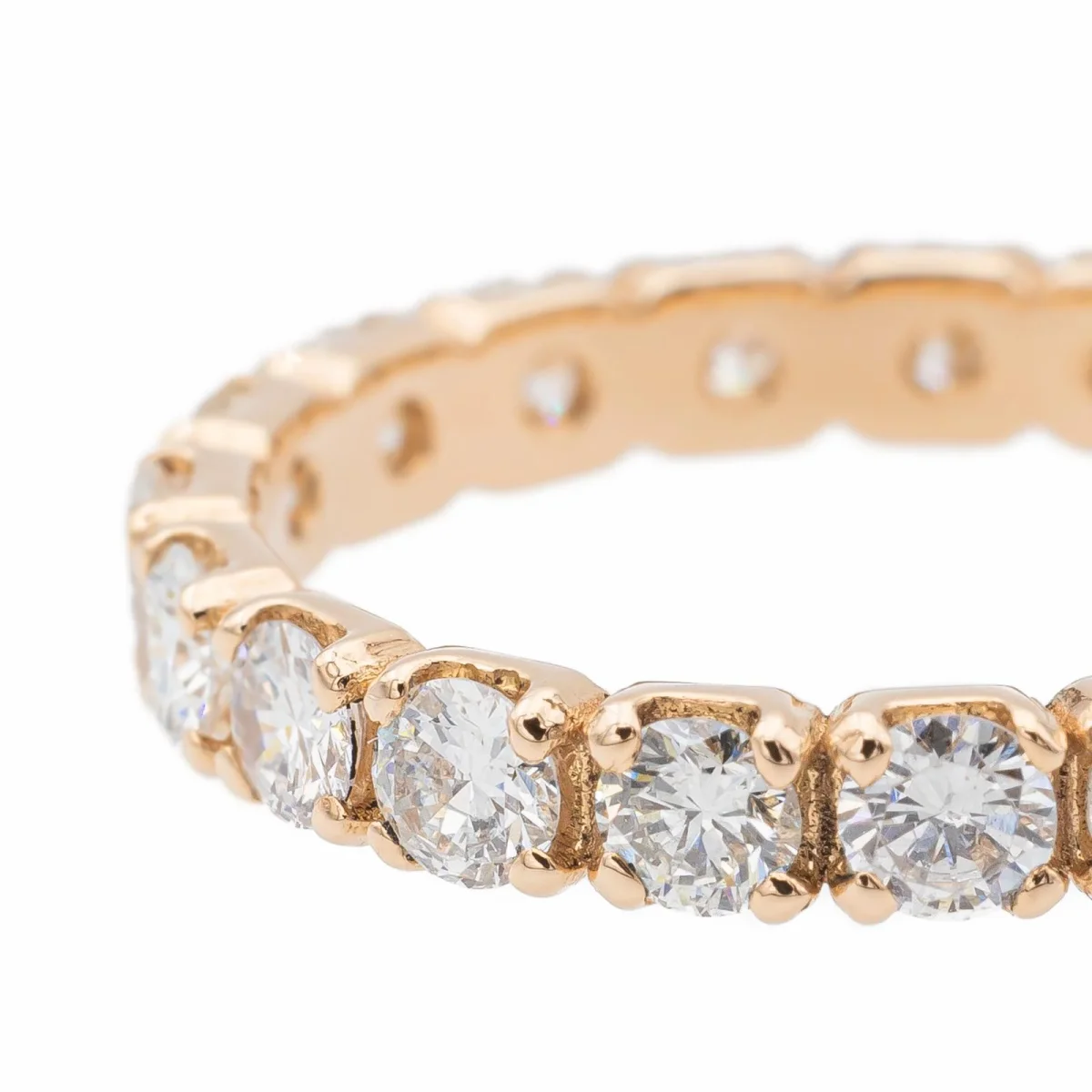 Bague Alliance américaine Or rose Diamant – Image 7