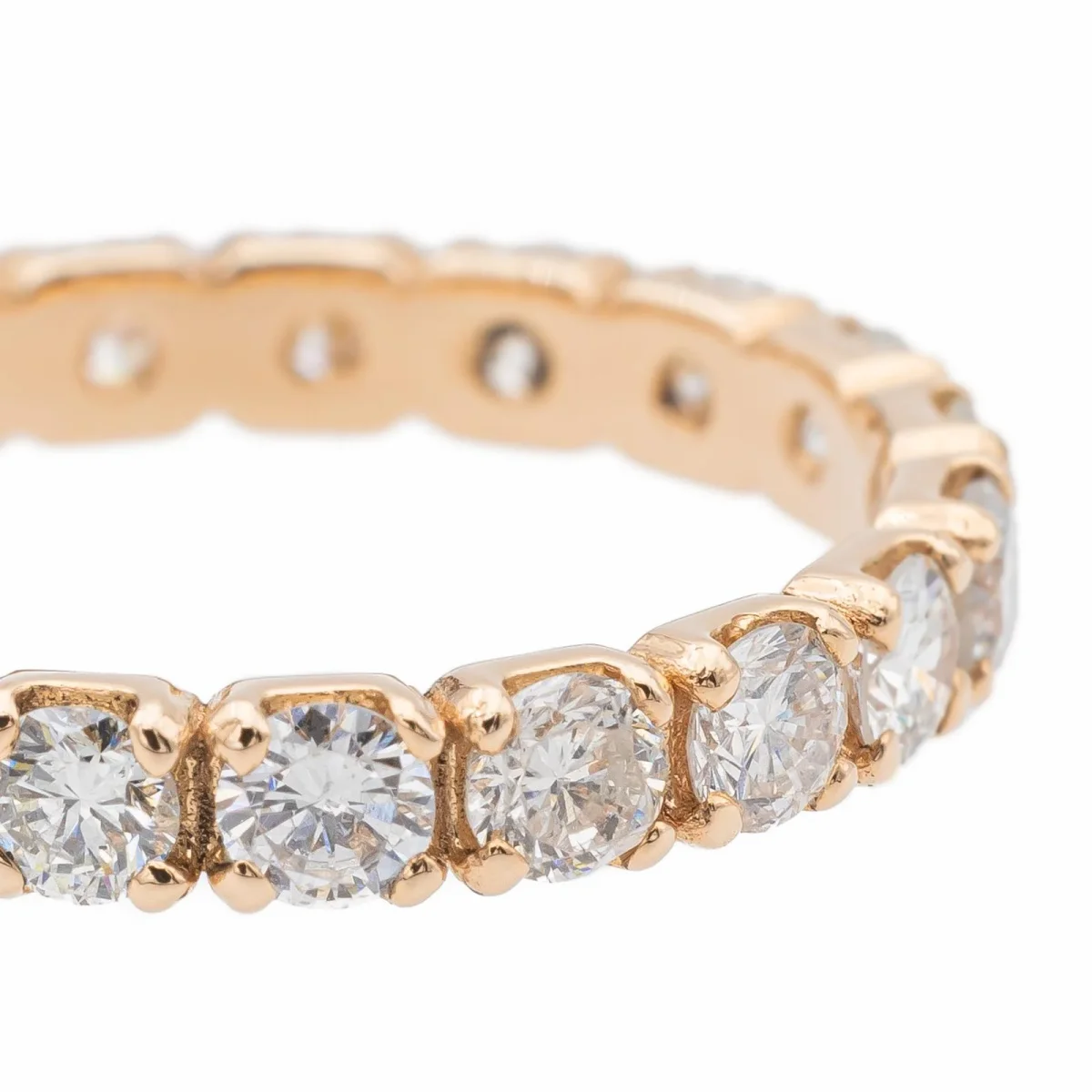 Bague Alliance américaine Or rose Diamant – Image 8