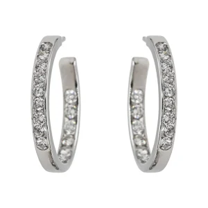 Boucles d'oreilles Créoles Or blanc Diamant