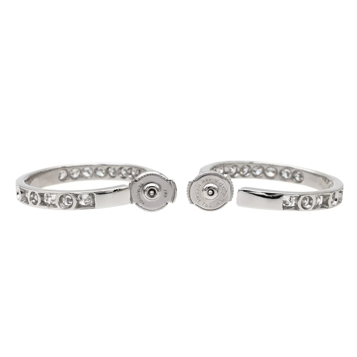 Boucles d'oreilles Créoles Or blanc Diamant – Image 8