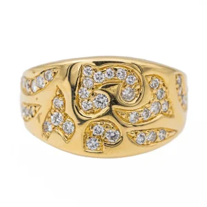 Bague Bandeau Or jaune Diamant