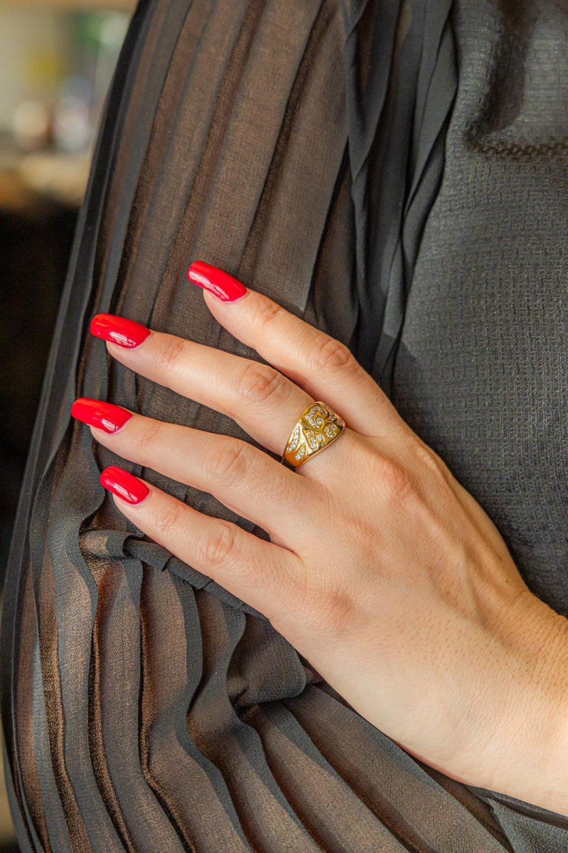 Bague Bandeau Or jaune Diamant – Image 3