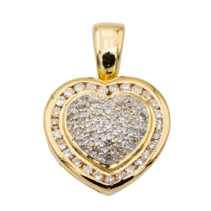 Pendentif Cœur Or jaune Diamant