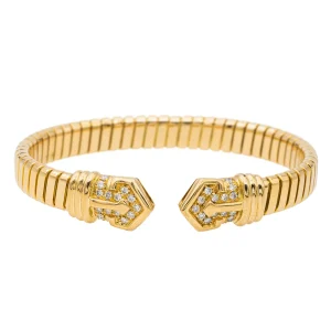 Bulgari Bracelet Maille tubogas  Or jaune Diamant