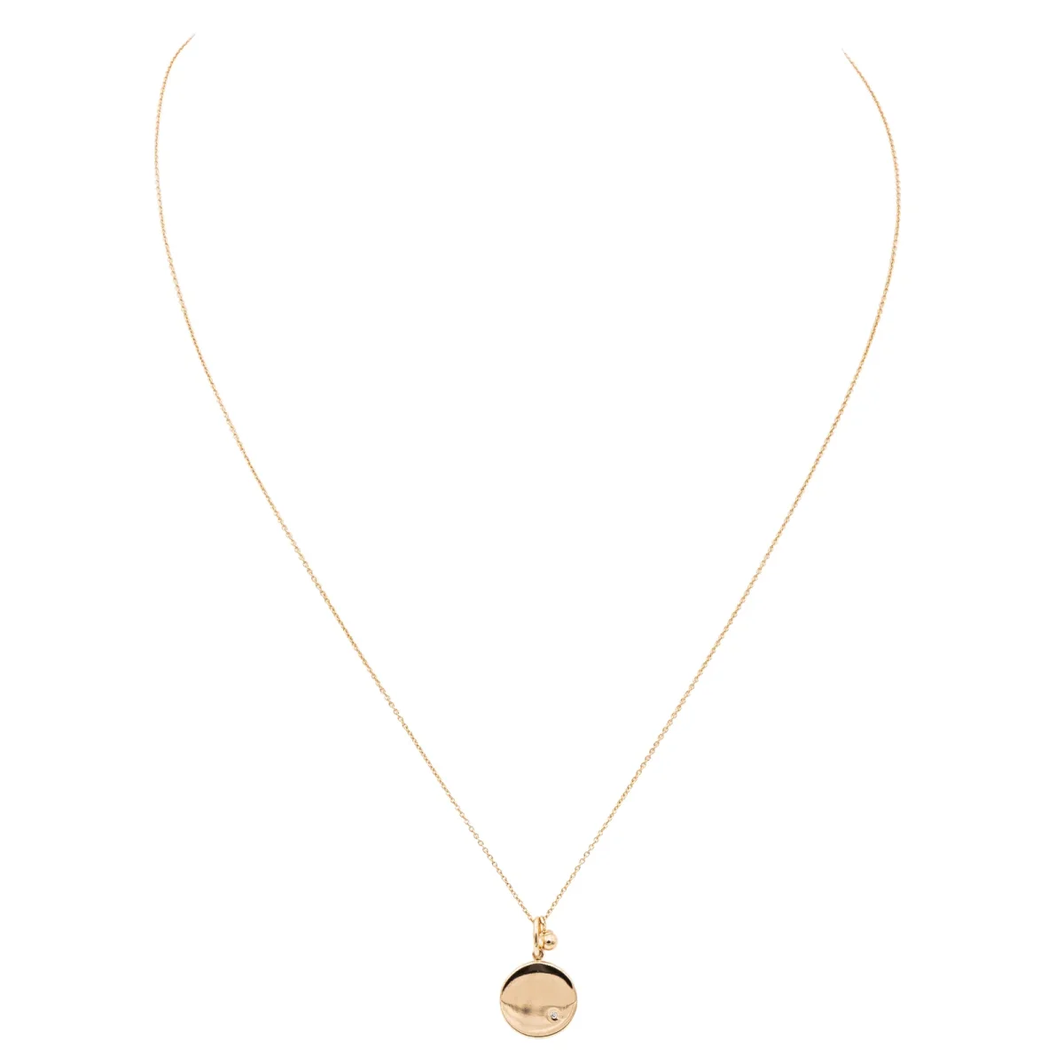 Ginette ny Collier Mini ever disc Or rose Diamant – Image 2