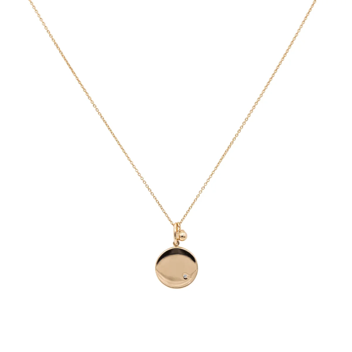 Ginette ny Collier Mini ever disc Or rose Diamant – Image 4