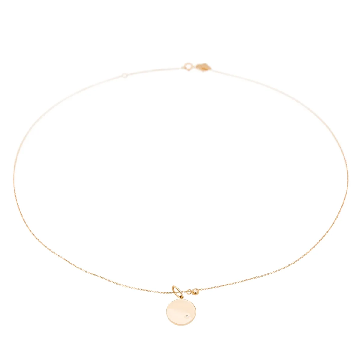 Ginette ny Collier Mini ever disc Or rose Diamant – Image 8