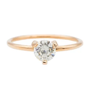 Ginette ny Bague Solitaire Be mine maria large engagement ring Or rose Diamant