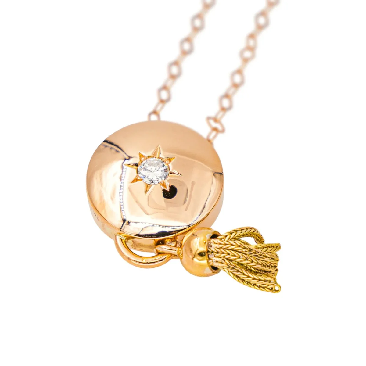 Collier Pendentif Or rose Diamant – Image 8
