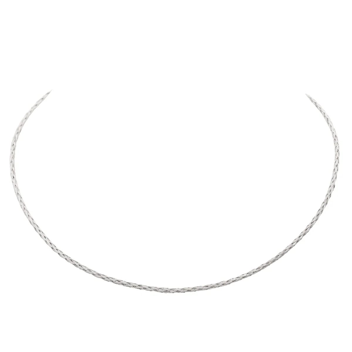 Collier Tressé Or blanc