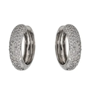 Boucles d'oreilles Créoles Or blanc Diamant