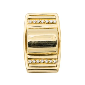 Poiray Pendentif Godron Or jaune Diamant