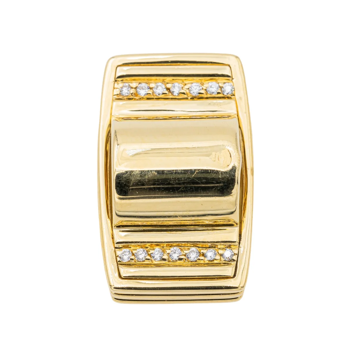 Poiray Pendentif Godron Or jaune Diamant – Image 2