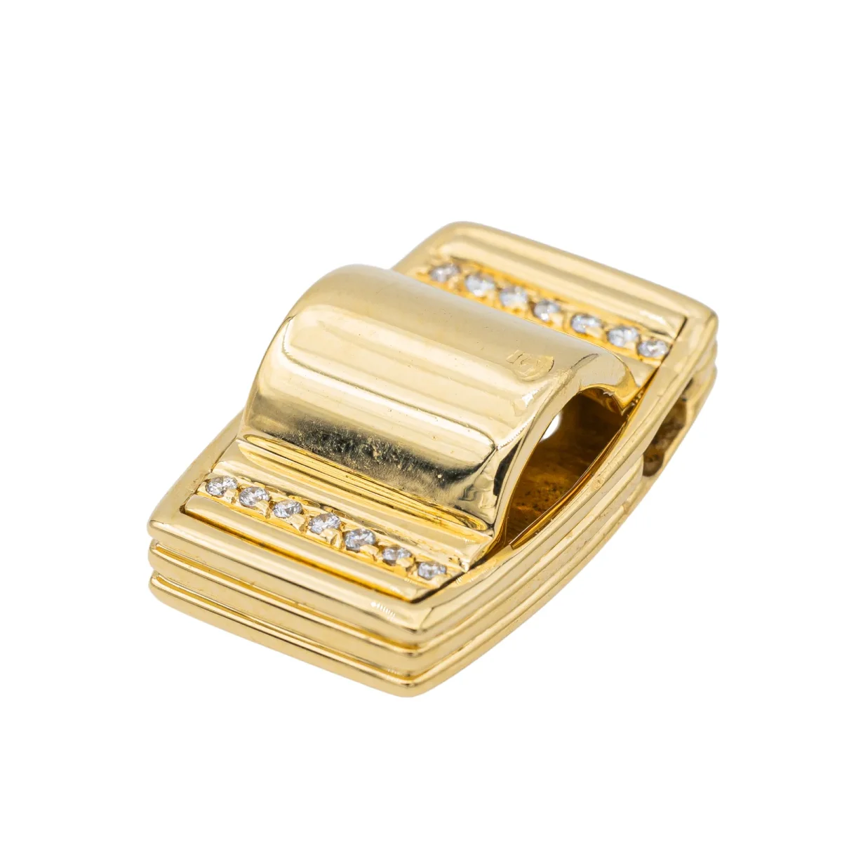 Poiray Pendentif Godron Or jaune Diamant – Image 4