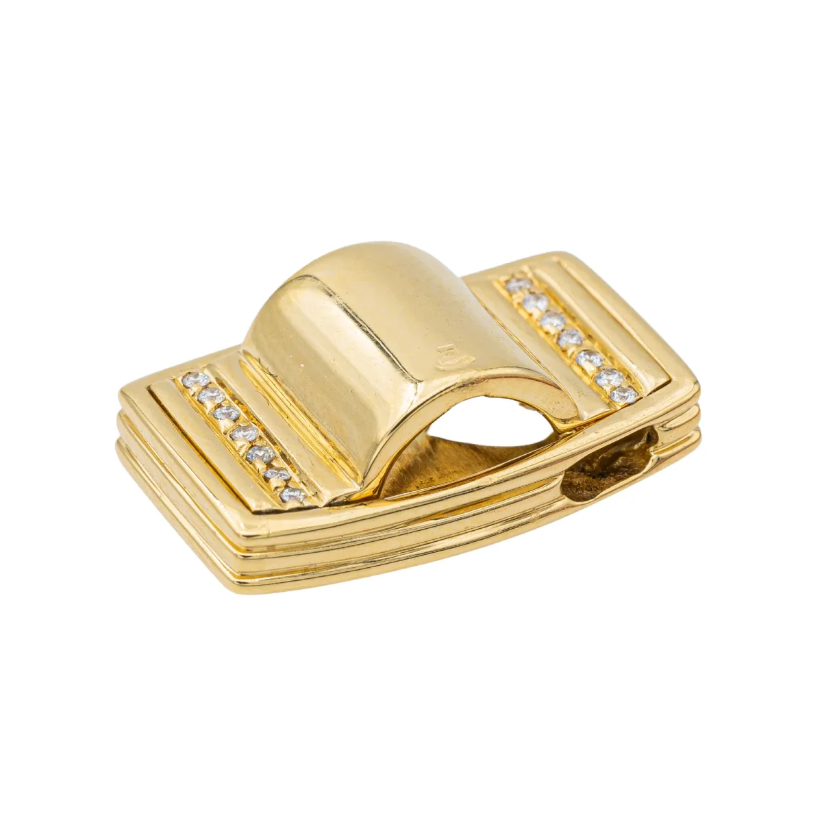 Poiray Pendentif Godron Or jaune Diamant – Image 7