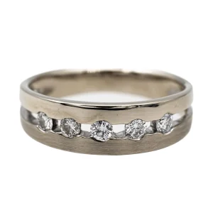 Bague Bandeau Or blanc Diamant