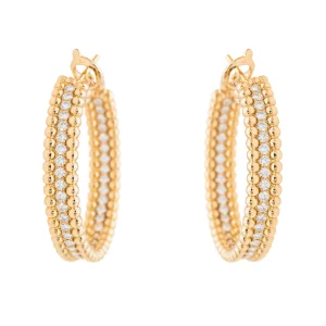 Van cleef & arpels Boucles d'oreilles Créoles Perlée Or jaune Diamant