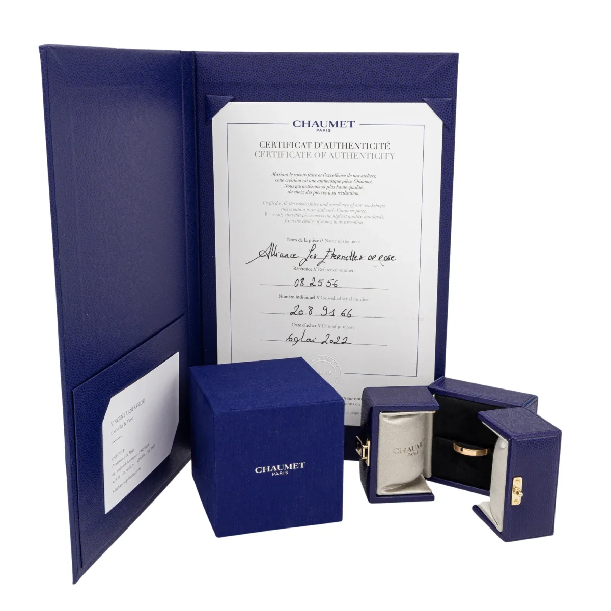 Chaumet Bague Alliance Rubans Or rose Diamant – Image 8