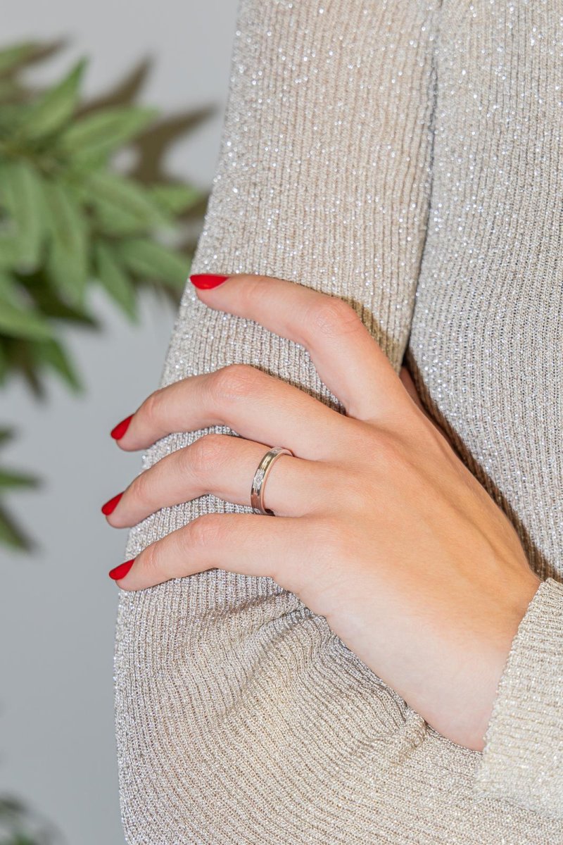 Bague Alliance Or blanc Diamant – Image 3