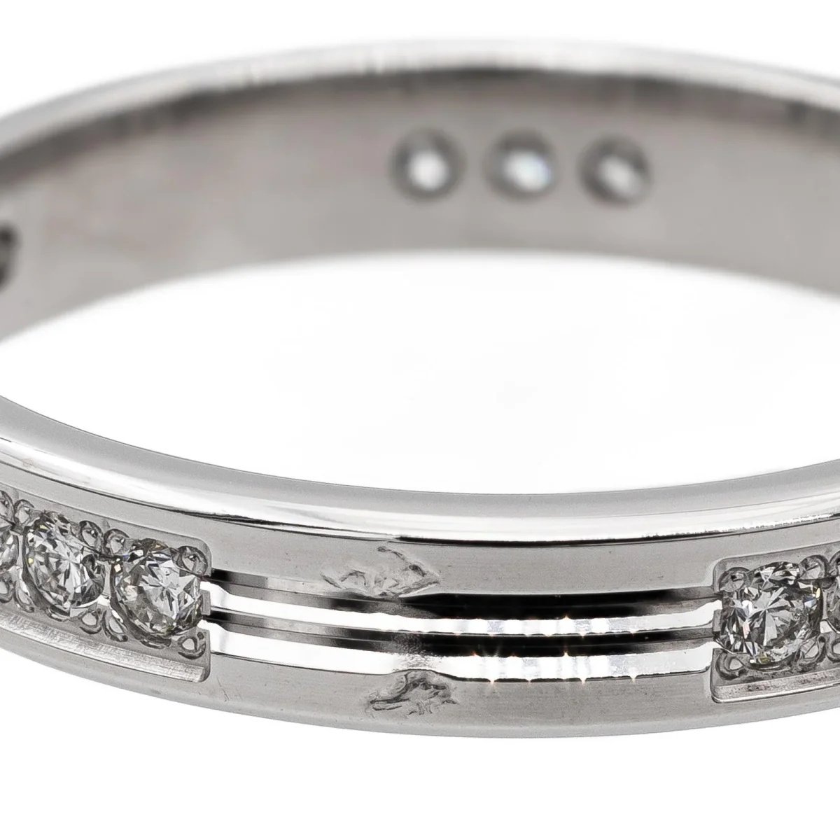 Bague Alliance Or blanc Diamant – Image 5