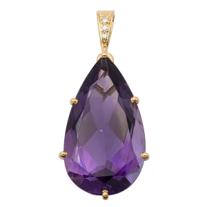 Pendentif Or jaune Améthyste, Diamant