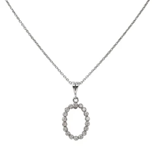 Collier Chaîne + pendentif Or blanc, Platine Diamant