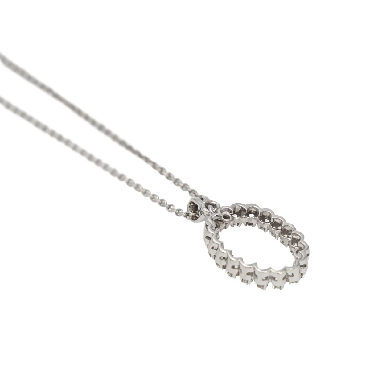 Collier Chaîne + pendentif Or blanc, Platine Diamant – Image 6