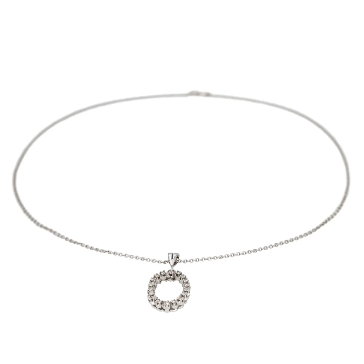 Collier Chaîne + pendentif Or blanc, Platine Diamant – Image 9