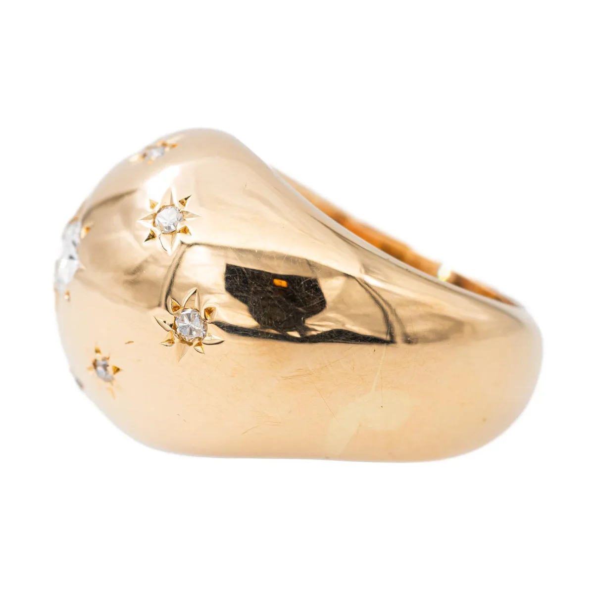 Bague Bombée Or rose Diamant – Image 5