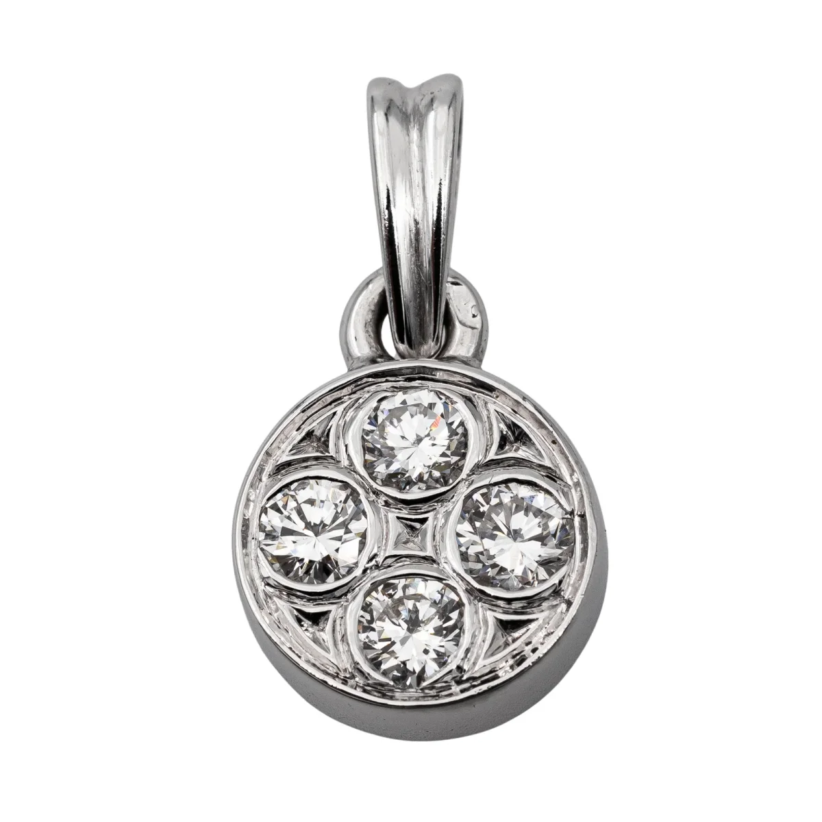 Pendentif Or blanc Diamant – Image 2