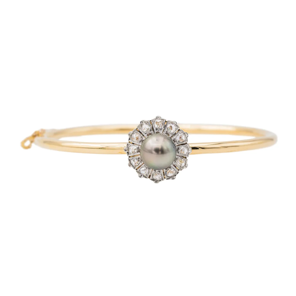 Bracelet Jonc Or jaune, Or rose, Or blanc Perle, Diamant – Image 2
