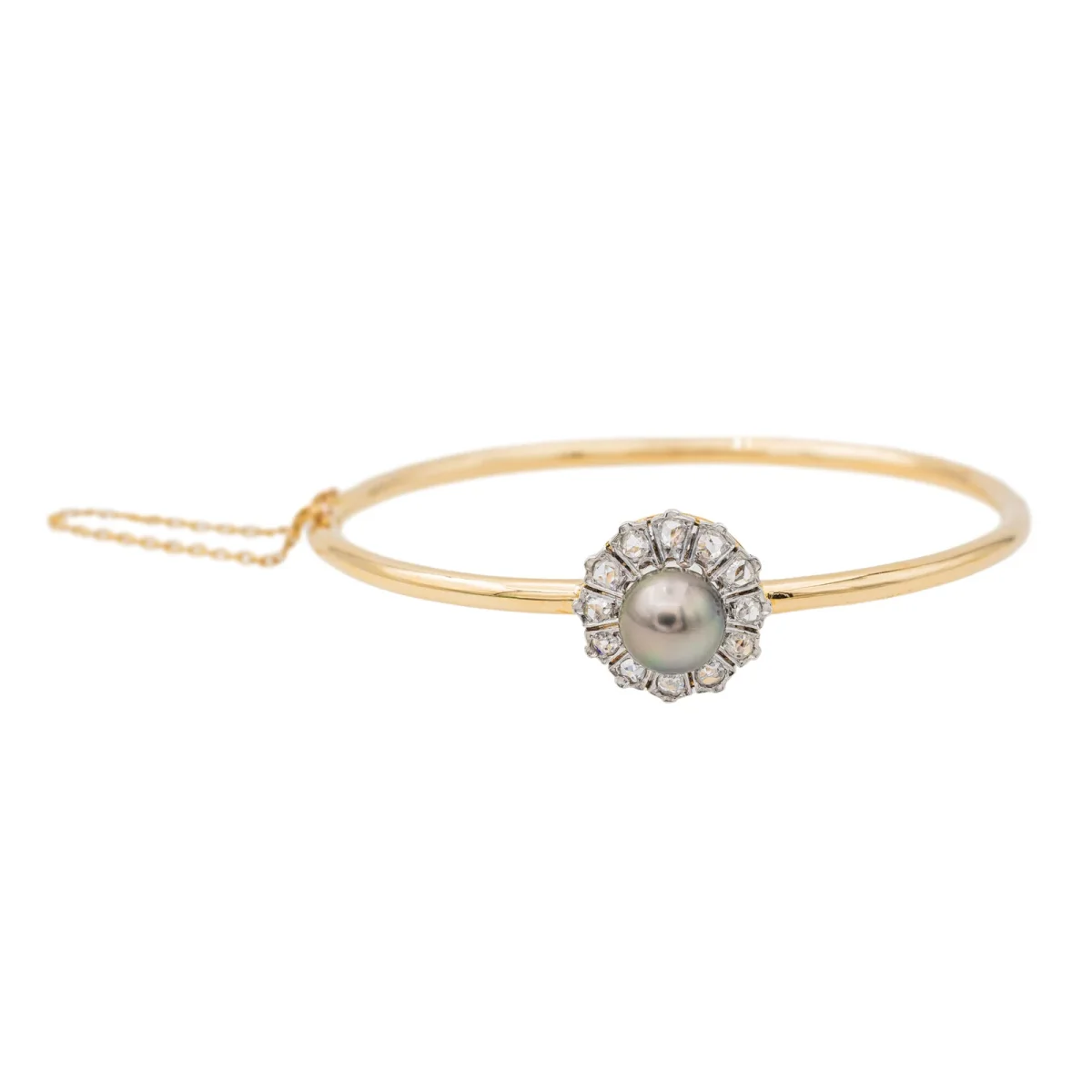 Bracelet Jonc Or jaune, Or rose, Or blanc Perle, Diamant – Image 4