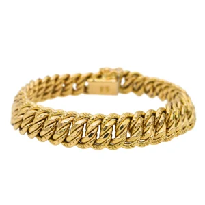 Bracelet Maille américaine Or jaune Saphir