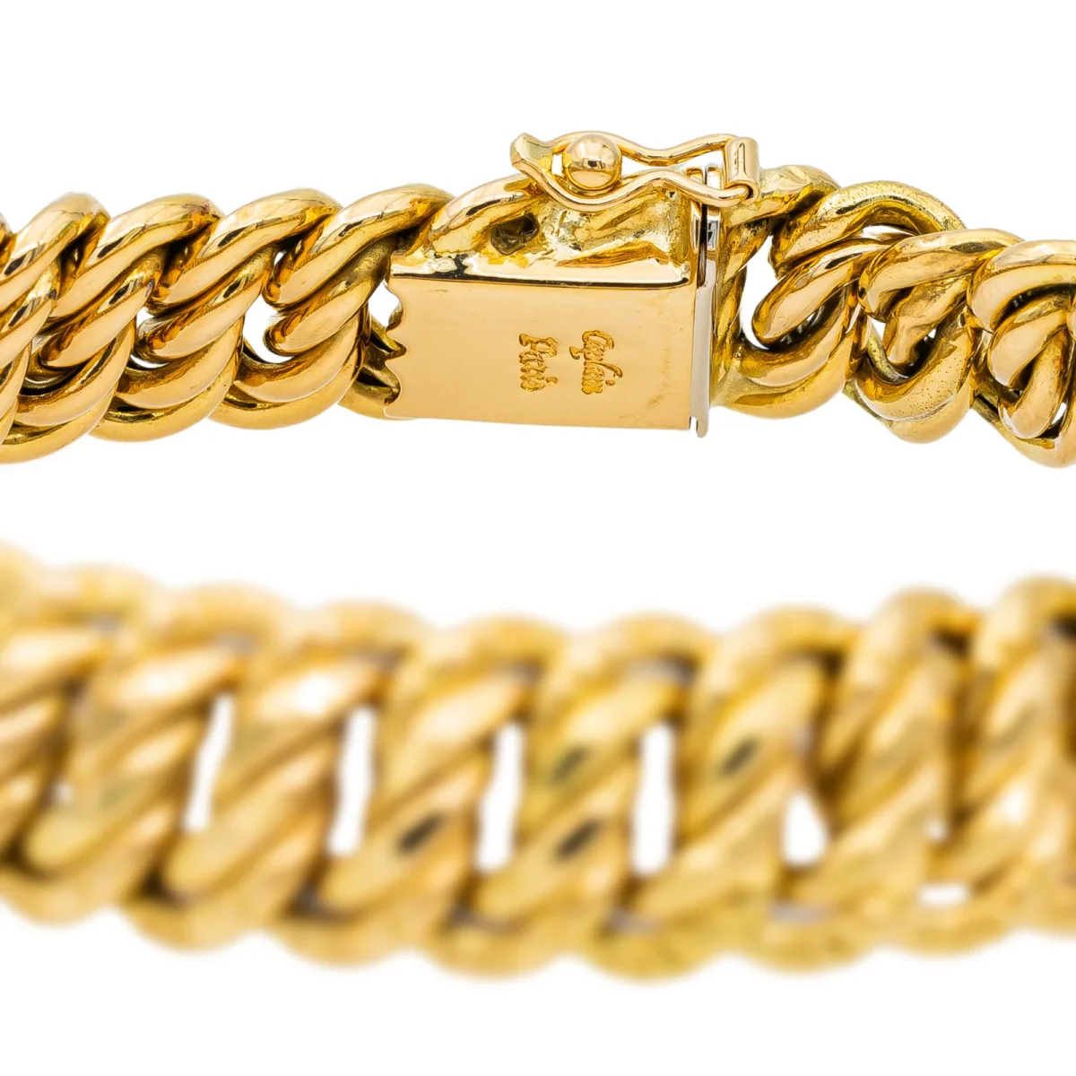 Bracelet Maille américaine Or jaune Saphir – Image 5
