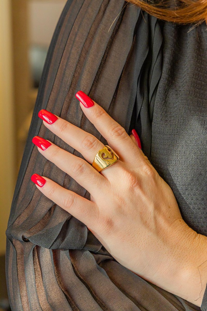 O.j. perrin Bague Cocktail Cœur légende Or jaune – Image 3