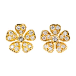 Boucles d'oreilles Puces Or jaune Diamant