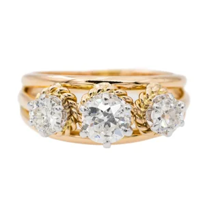 Bague Or rose, Platine Diamant