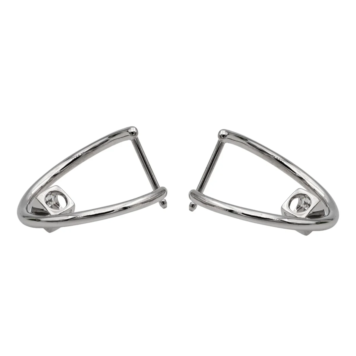 Dinh van Boucles d'oreilles Créoles Le cube diamant Or blanc Diamant – Image 5