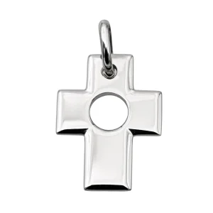 Dinh van Pendentif Croix percée Or blanc
