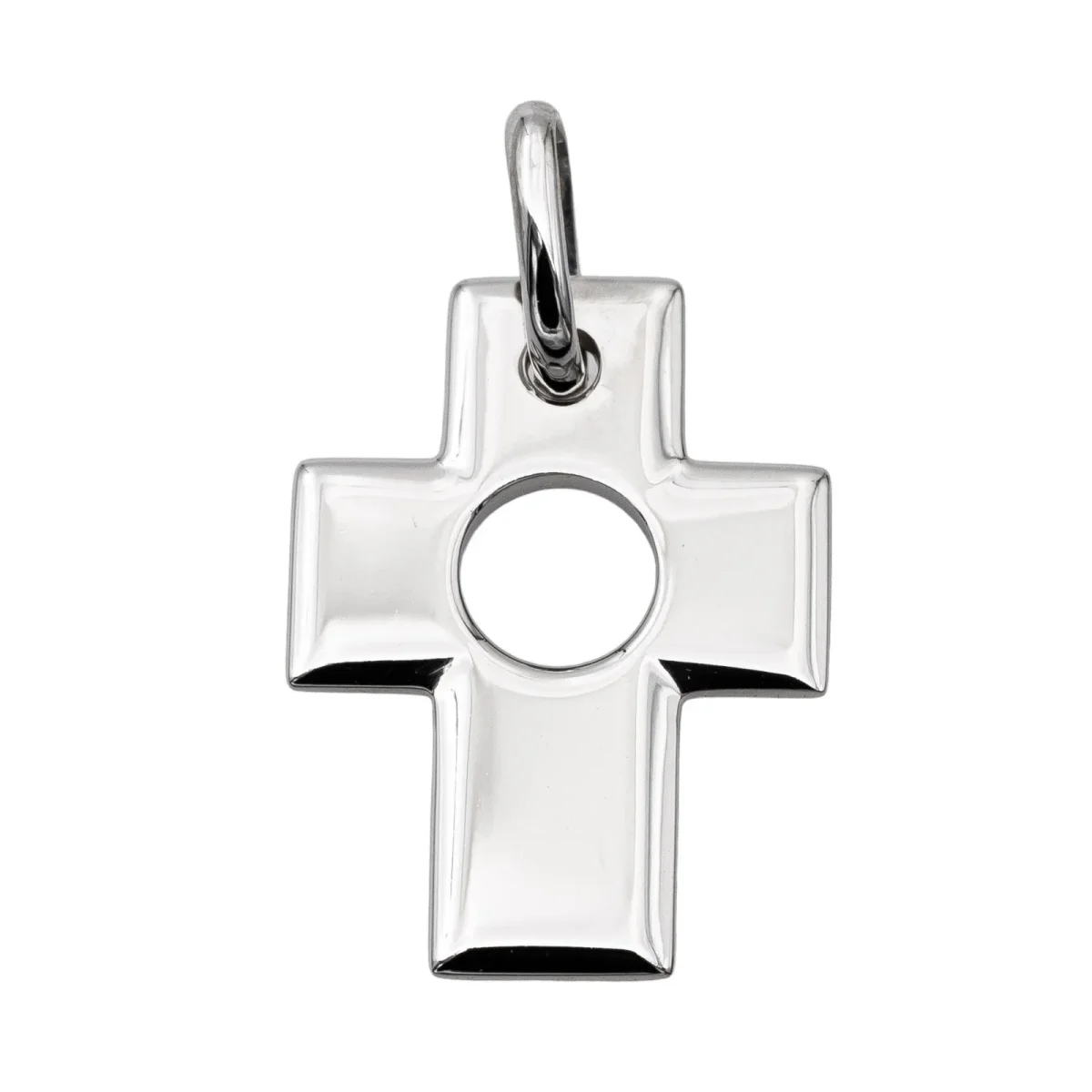 Dinh van Pendentif Croix percée Or blanc