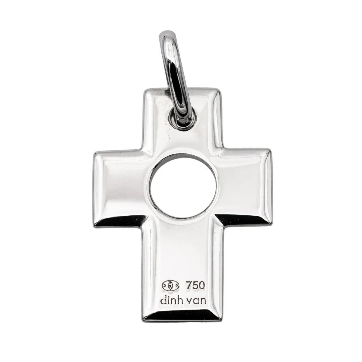 Dinh van Pendentif Croix percée Or blanc – Image 4