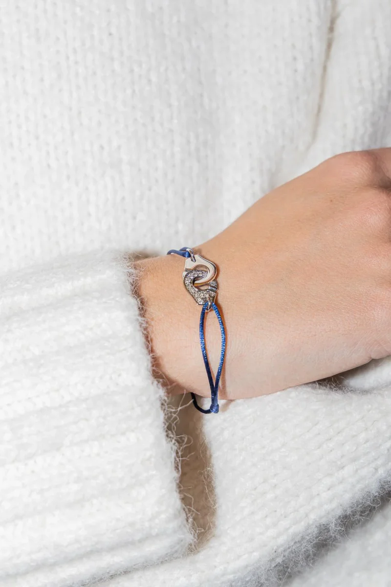 Dinh van Bracelet Cordon Menottes Or blanc Diamant – Image 3