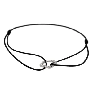 Dinh van Bracelet Cordon Impression Or blanc Diamant