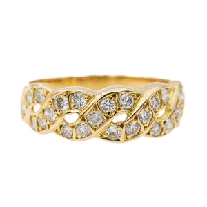 Bague Bandeau Or jaune Diamant