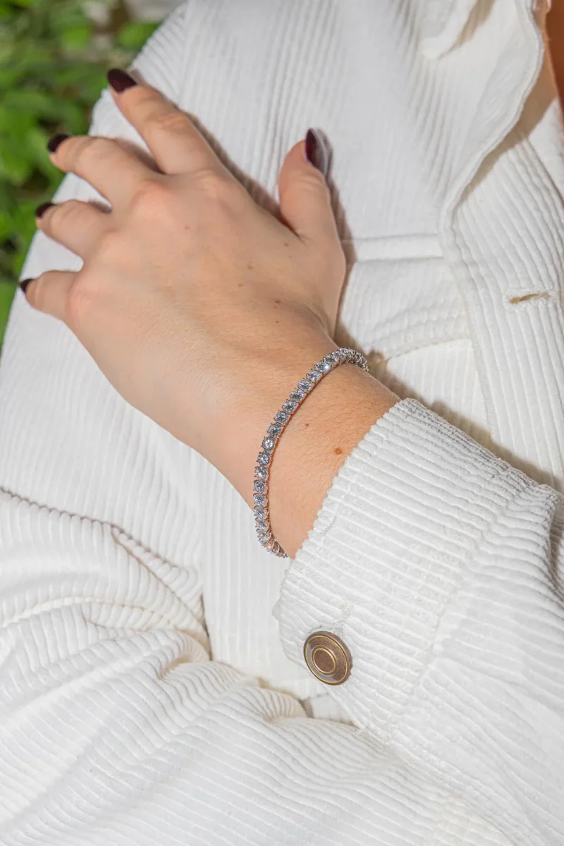 Ligne Bracelet Ligne Or blanc Diamant – Image 3