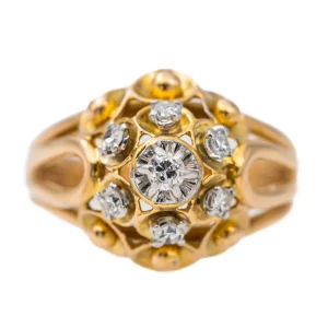 Bague Or rose, Platine Diamant