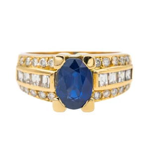 O.j. perrin Bague  Or jaune Saphir, Diamant