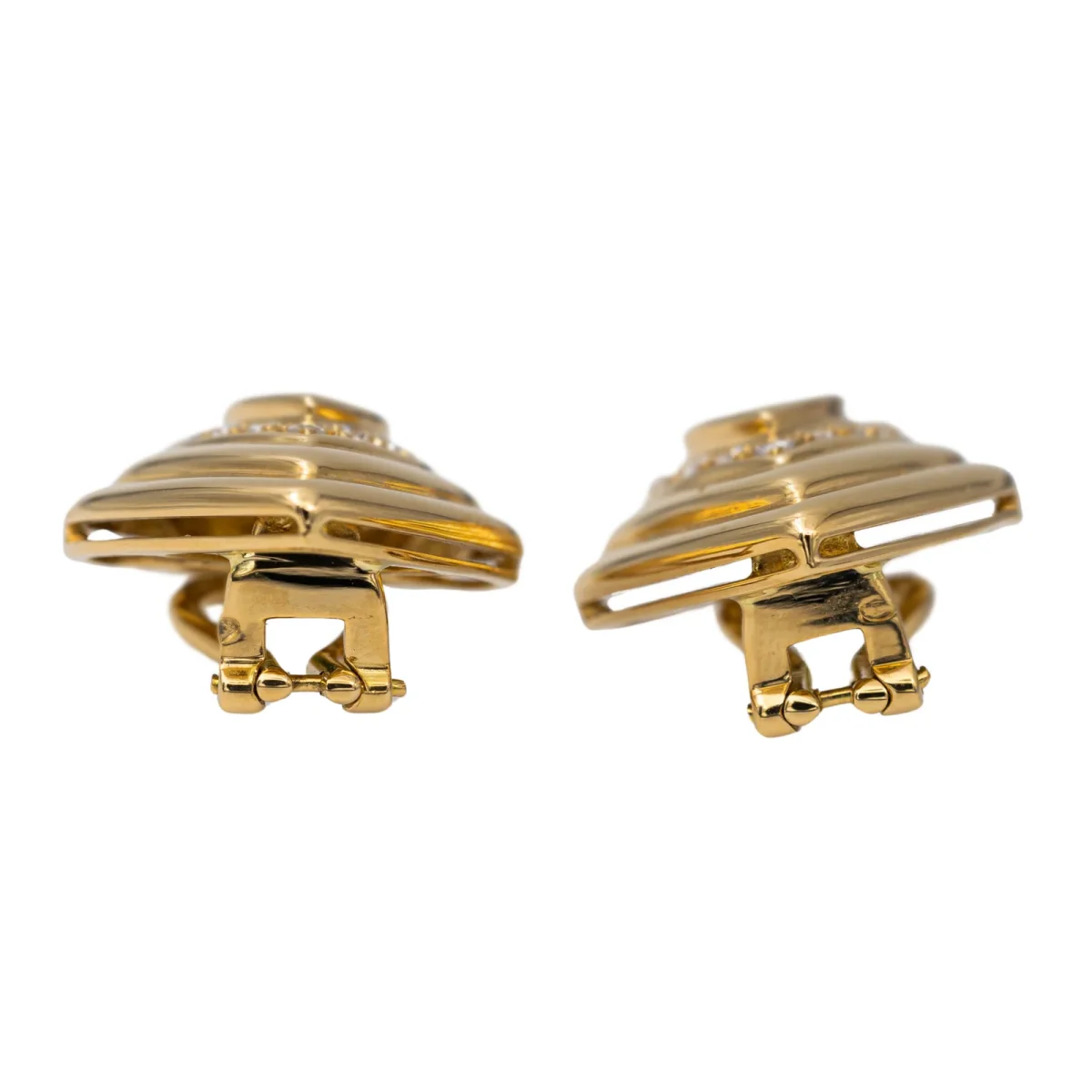 Boucles d'oreilles Clips Or jaune Emeraude, Diamant – Image 5